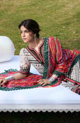 Aangan by Kahf Unstitched Printed Chiffon 3 Piece Suit -KHFANGN-2B- Mehruba- Summer Collection