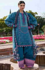 Aangan by Kahf Unstitched Printed Chiffon 3 Piece Suit -KHFANGN-4A- Falak Ara- Summer Collection