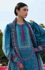 Aangan by Kahf Unstitched Printed Chiffon 3 Piece Suit -KHFANGN-4A- Falak Ara- Summer Collection