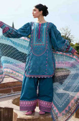 Aangan by Kahf Unstitched Printed Chiffon 3 Piece Suit -KHFANGN-4A- Falak Ara- Summer Collection