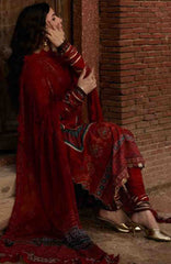 Aangan by Kahf Unstitched Printed Chiffon 3 Piece Suit -KHFANGN-1A- Surkhnoor- Summer Collection