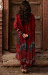 Aangan by Kahf Unstitched Printed Chiffon 3 Piece Suit -KHFANGN-1A- Surkhnoor- Summer Collection