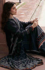 Aangan by Kahf Unstitched Printed Chiffon 3 Piece Suit -KHFANGN-5A- Gul-E-Siyah- Summer Collection