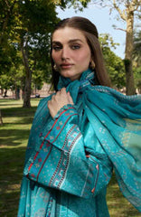 Aangan by Kahf Unstitched Printed Chiffon 3 Piece Suit -KHFANGN-5B- Kehkashan- Summer Collection