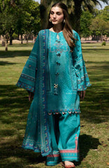 Aangan by Kahf Unstitched Printed Chiffon 3 Piece Suit -KHFANGN-5B- Kehkashan- Summer Collection