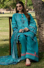 Aangan by Kahf Unstitched Printed Chiffon 3 Piece Suit -KHFANGN-5B- Kehkashan- Summer Collection