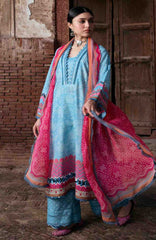 Aangan by Kahf Unstitched Printed Chiffon 3 Piece Suit -KHFANGN-7B- Shabnam- Summer Collection