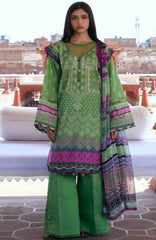 Aangan by Kahf Unstitched Printed Chiffon 3 Piece Suit -KHFANGN-8B- Rumi- Summer Collection