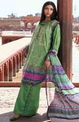 Aangan by Kahf Unstitched Printed Chiffon 3 Piece Suit -KHFANGN-8B- Rumi- Summer Collection