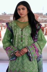 Aangan by Kahf Unstitched Printed Chiffon 3 Piece Suit -KHFANGN-8B- Rumi- Summer Collection