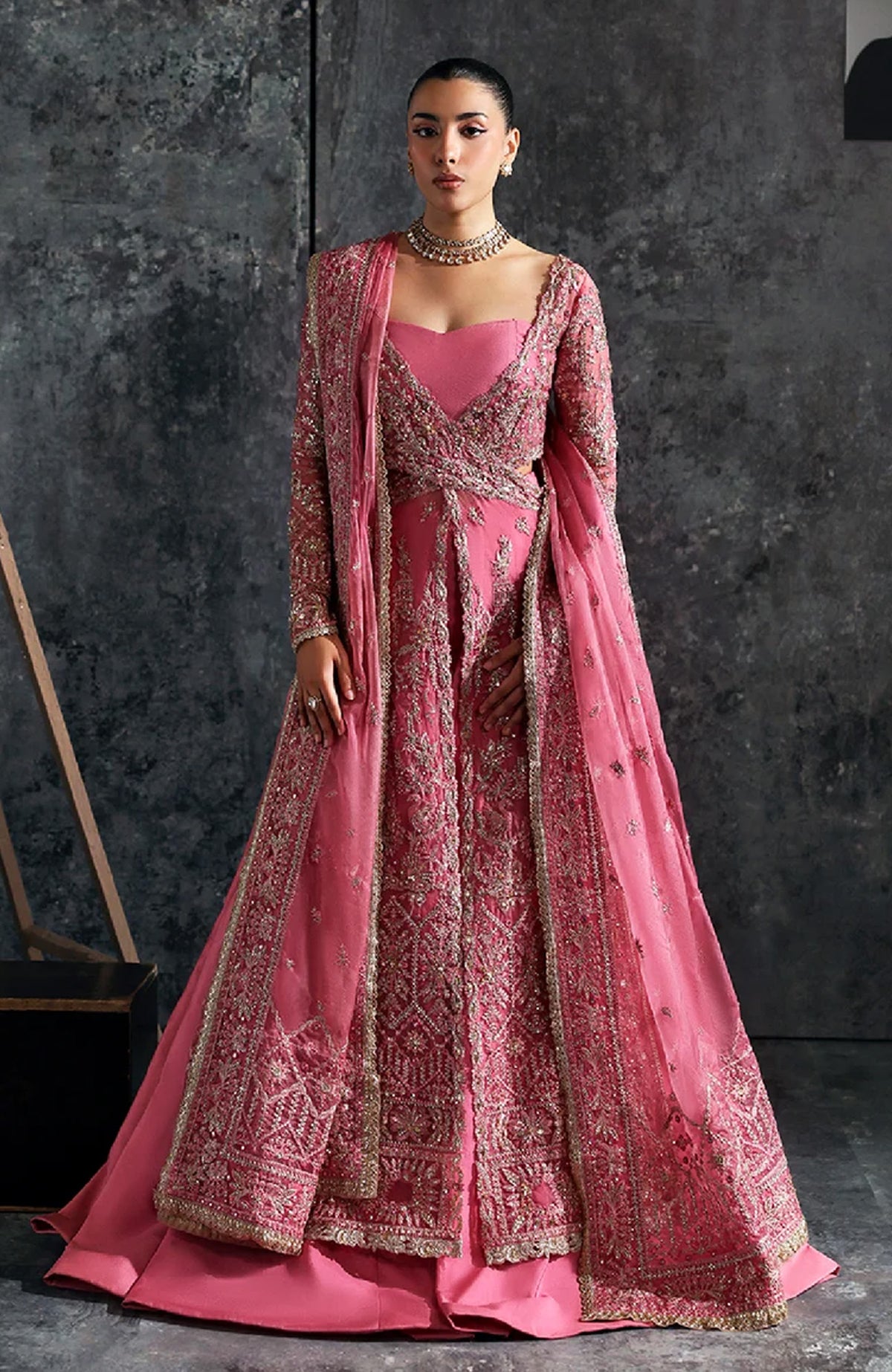 Seraphine by Zarposh Unstitched Chiffon Embroidered 3 Piece Suit- ZRPSHN-03-LILIUM- Formal Collection