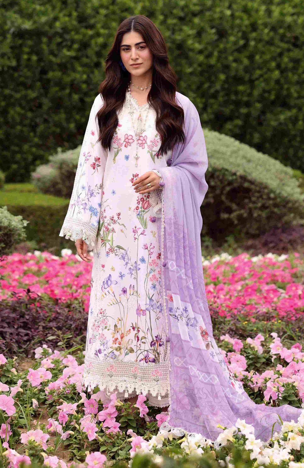 Eid Edit By Sardinia Unstitched Lawn Embroidered 3 Piece Suit -SRDEDL-01- Lavender Clouds- Summer Collection