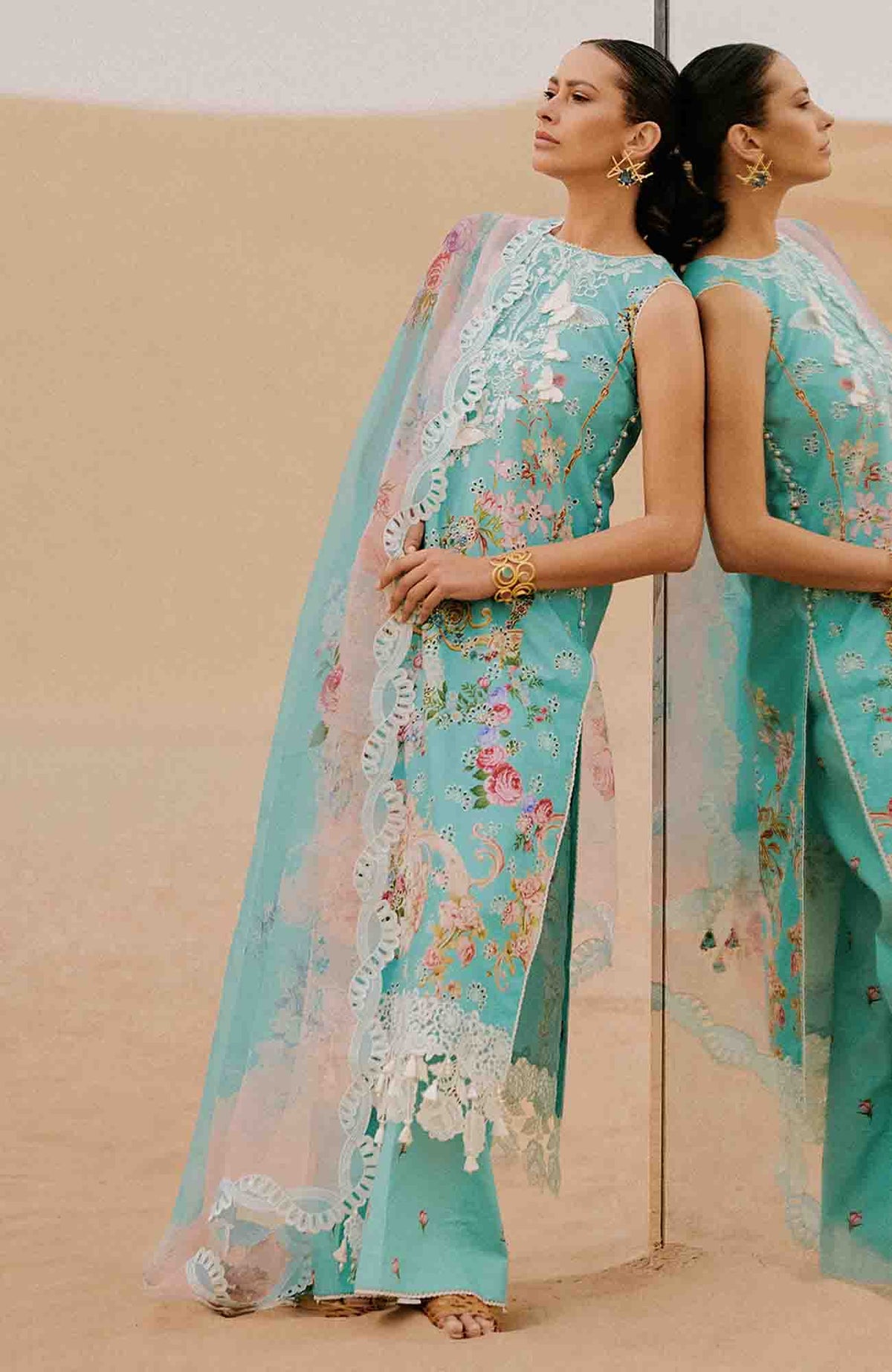 Luxury Lawn By Saira Rizwan Unstitched Lawn Embroidered 3 Piece Suits- SRLXL-03- Mehrsa- Summer Collection