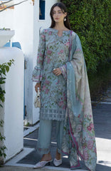 Santorini by Elaf Unstitched Lawn Printed 3 Piece Unstitched Suit - ELFSAN8A- Eirinr Bloom- Summer Collection