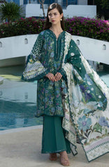 Santorini by Elaf Unstitched Lawn Printed 3 Piece Unstitched Suit - ELFSAN9A- Peacock- Summer Collection
