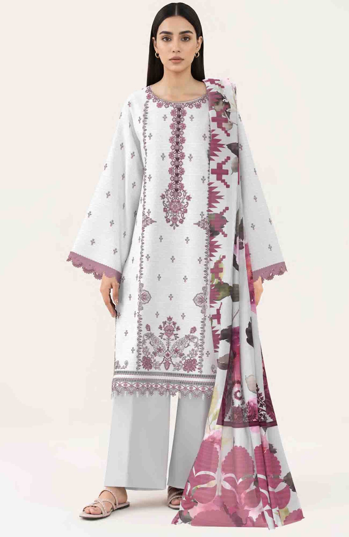 Premium Luxury By Sapphire Unstitched Lawn Embroidered 3 Piece Suits -SPHPLXL-2- Summer Collection