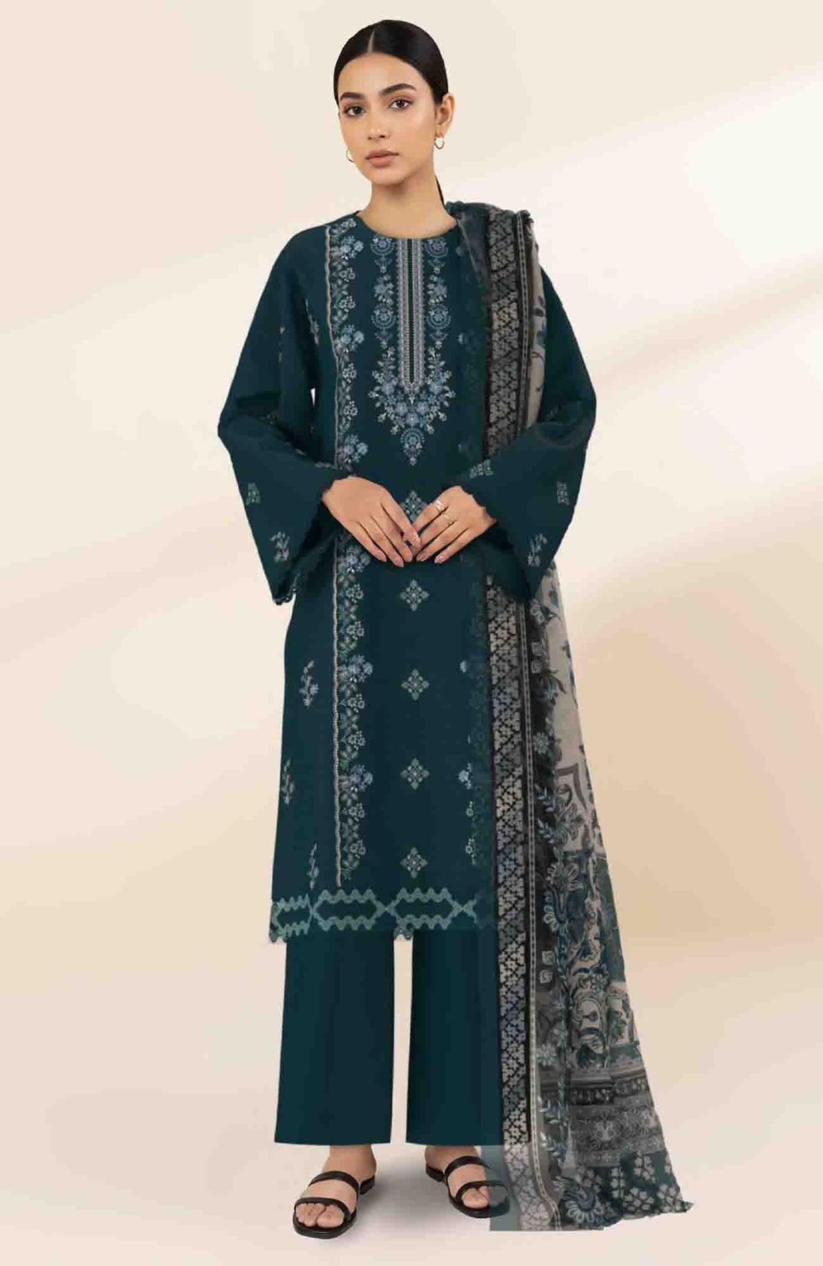 Premium Luxury By Sapphire Unstitched Lawn Embroidered 3 Piece Suits -SPHPLXL-4- Summer Collection