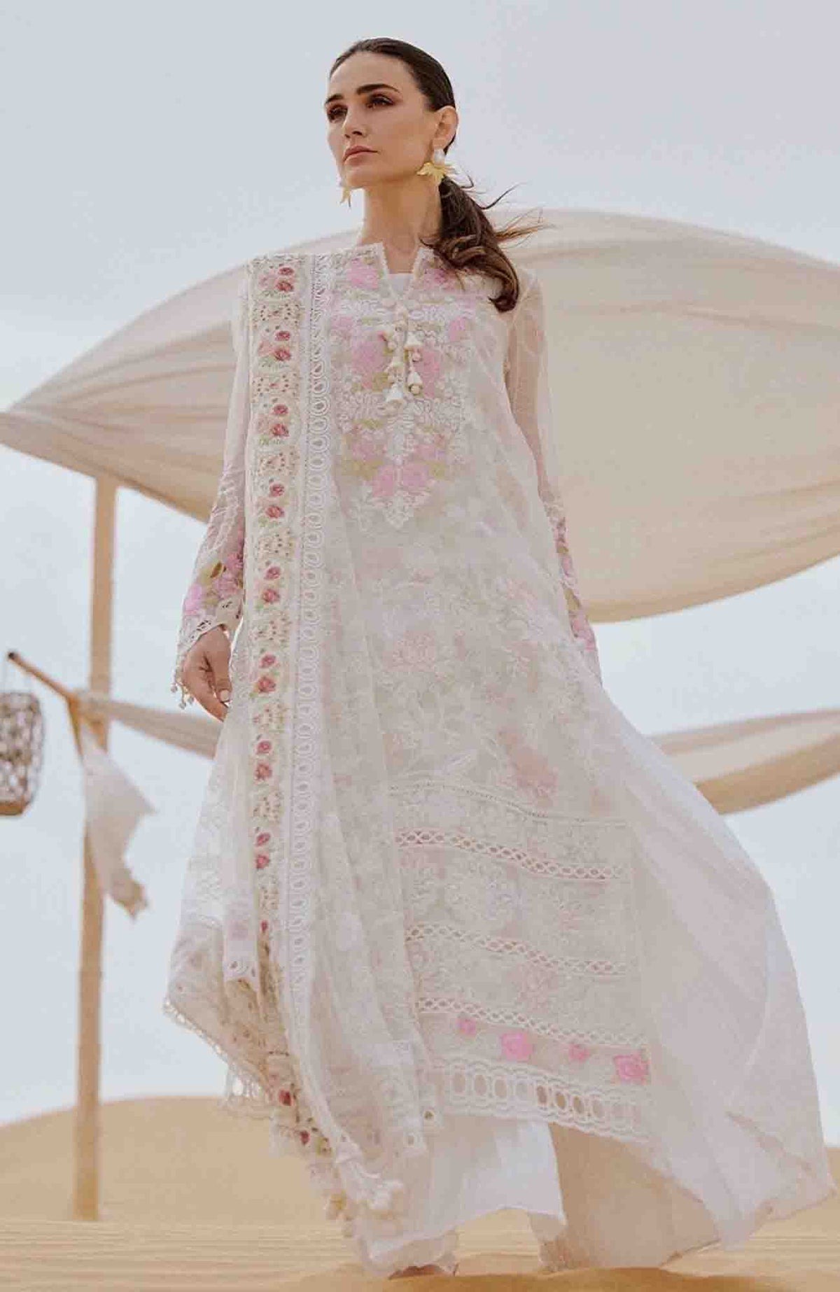 Luxury Lawn By Saira Rizwan Unstitched Lawn Embroidered 3 Piece Suits- SRLXL-09- Izel- Summer Collection
