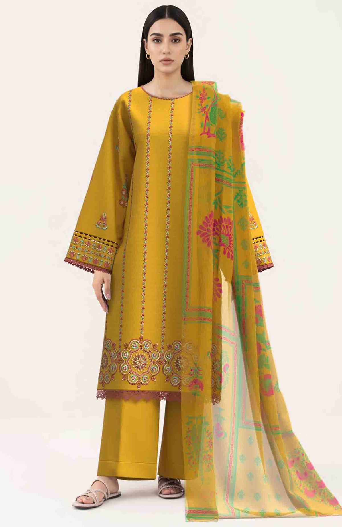 Premium Luxury By Sapphire Unstitched Lawn Embroidered 3 Piece Suits -SPHPLXL-7- Summer Collection