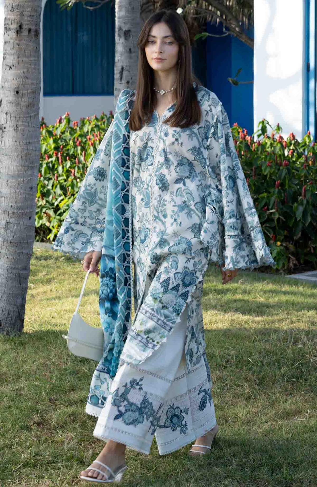 Santorini by Elaf Unstitched Lawn Printed 3 Piece Unstitched Suit - ELFSAN5- Surreal- Summer Collection