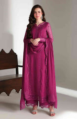 Ensembles By Azure Unstitched Chiffon Embroidered 3 Piece Suit - AZRENSM7- ZINNIA - Festive Collection