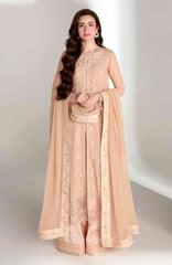 Ensembles By Azure Unstitched Chiffon Embroidered 3 Piece Suit - AZRENSM4- CREAM DREAM - Festive Collection