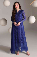 Ensembles By Azure Unstitched Chiffon Embroidered 3 Piece Suit - AZRENSM6- SALVIA - Festive Collection