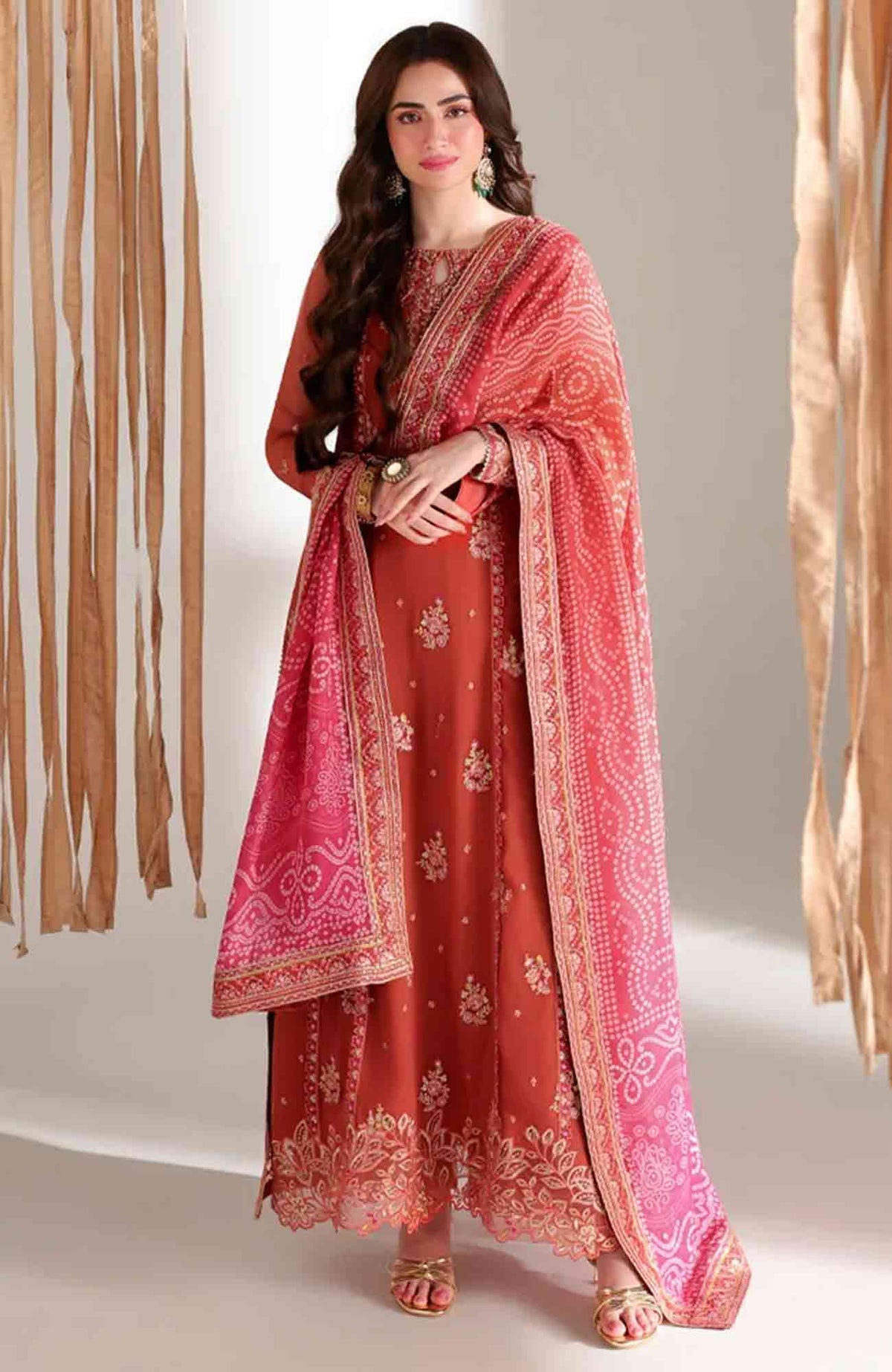 Ensembles By Azure Unstitched Chiffon Embroidered 3 Piece Suit - AZRENSM1- IZKA - Festive Collection