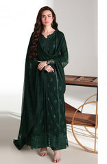 Ensembles By Azure Unstitched Chiffon Embroidered 3 Piece Suit - AZRENSM8- LEENA - Festive Collection
