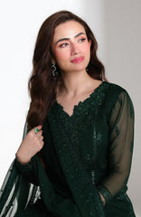 Ensembles By Azure Unstitched Chiffon Embroidered 3 Piece Suit - AZRENSM8- LEENA - Festive Collection