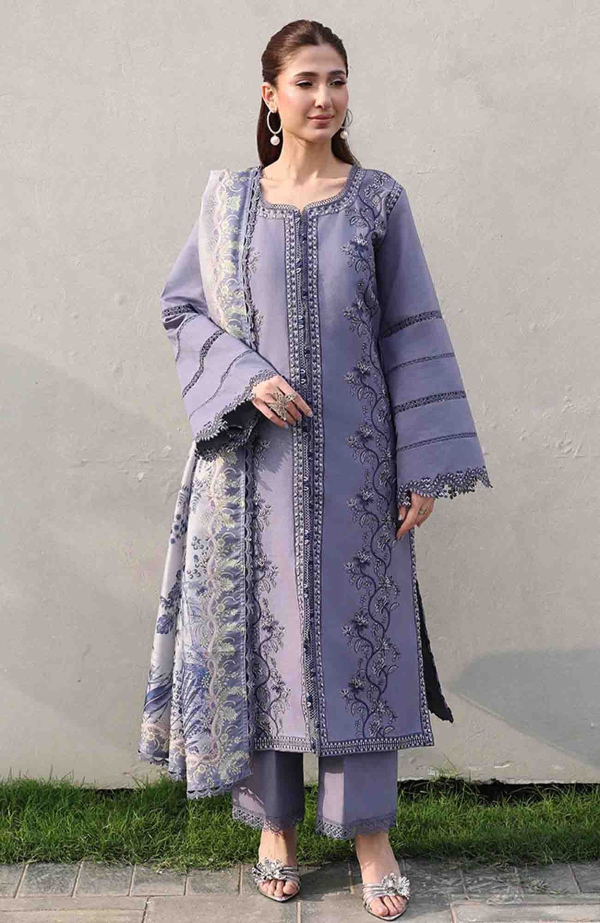 Florance By Rang Rasiya Unstitched Lawn Embroidered 3 Piece Suit  - RRFLRL- Mahnaz - Summer Collection