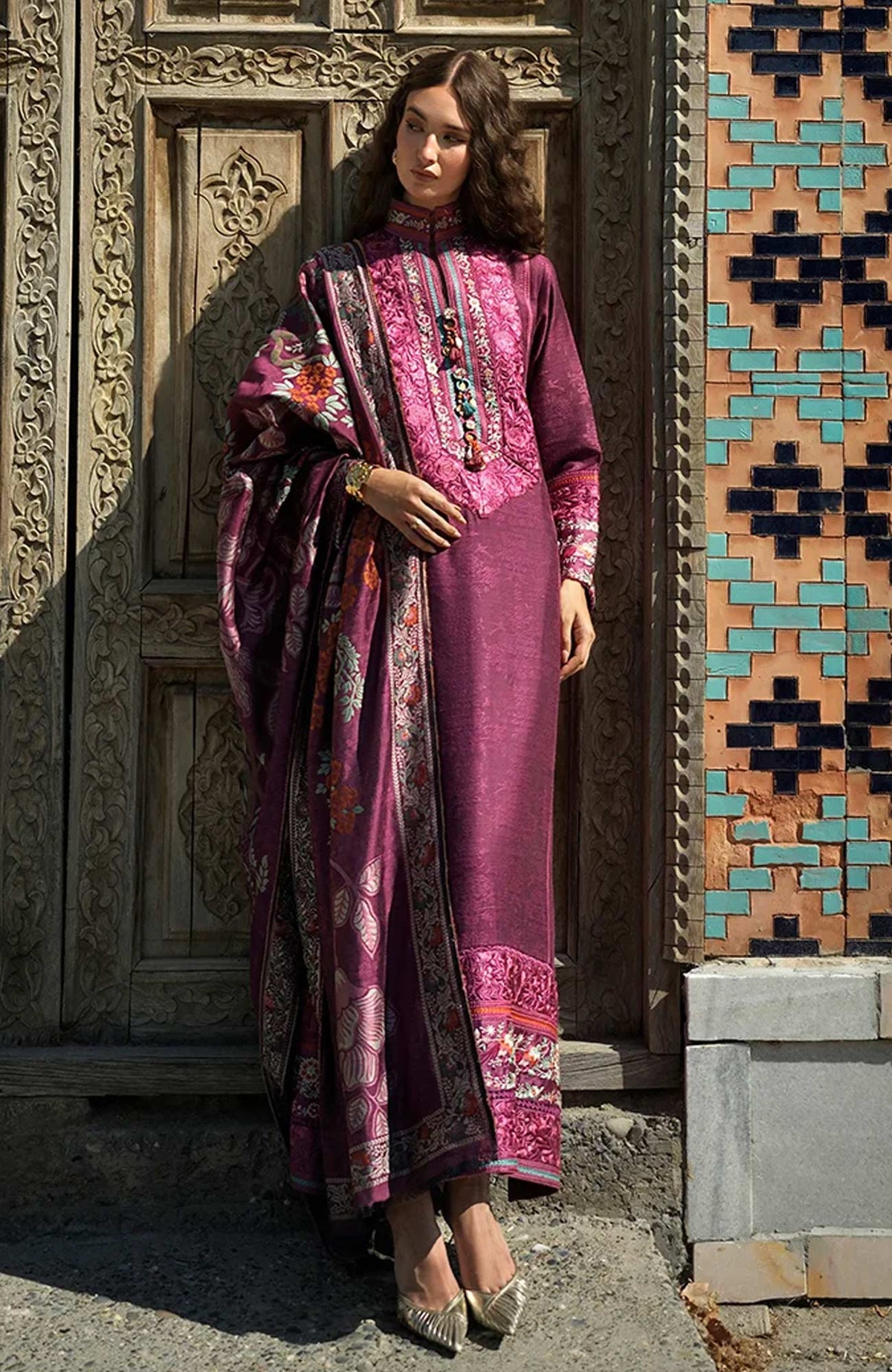 Broadway  Echoes of Registan By Mushq  Unstitched Embroidered Jacquard 3 Piece Suit -MSQBDWY- MOSAIC REVERIE- Winter Collection