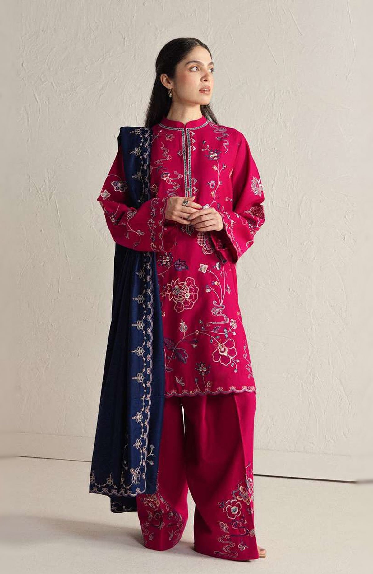 Coco  By Zara Shahjahan Unstitched Khaddar Embroidered 3 Piece Suit - CCZSKRDW-8B- NAIRANG- Winter Collection