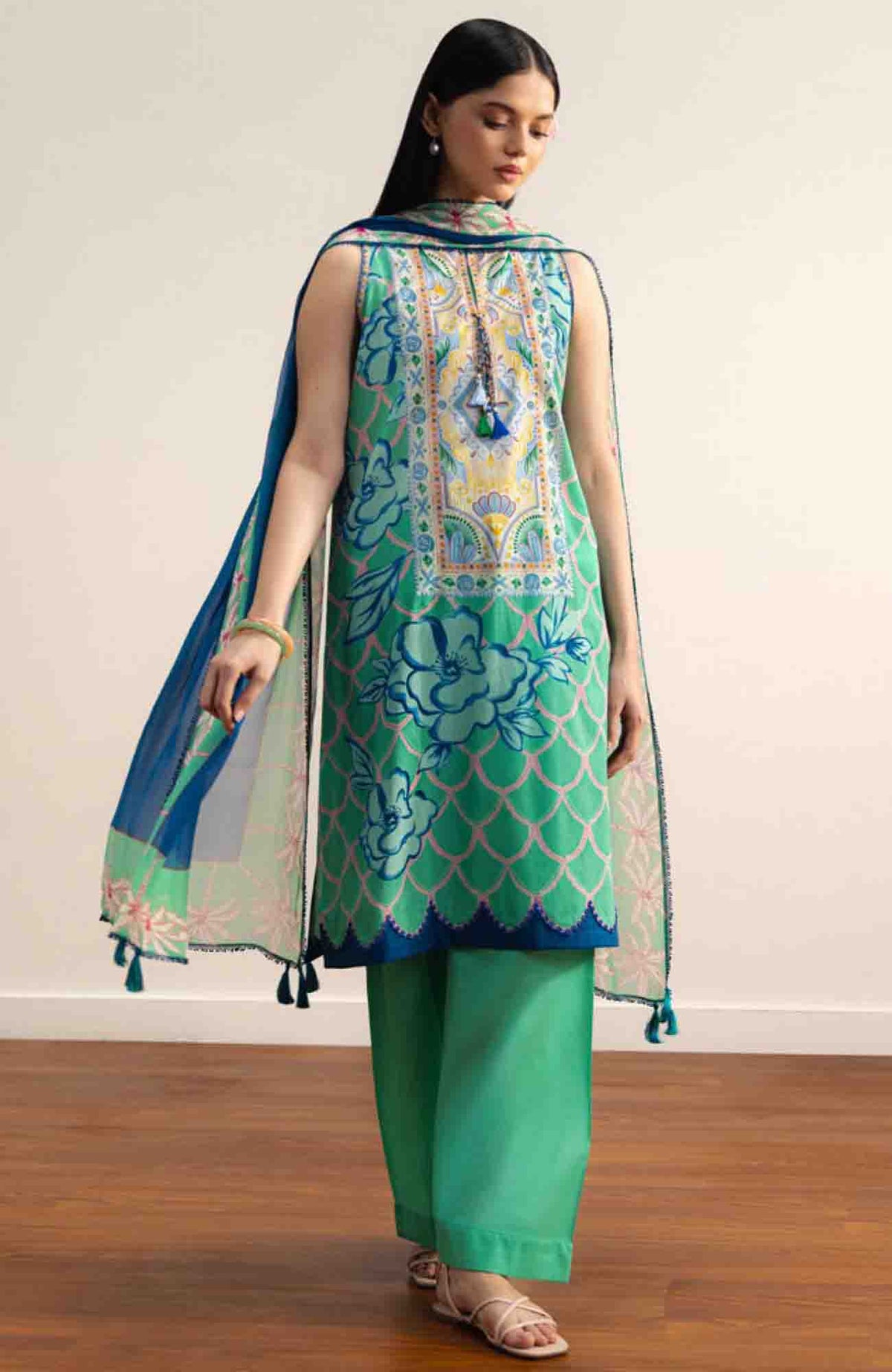 Coco Prints Drop-Two By Zara Shahjahan Unstitched Lawn Printed 3 Piece Suit - CCZSDIILP-5A- Nami- Summer Collection