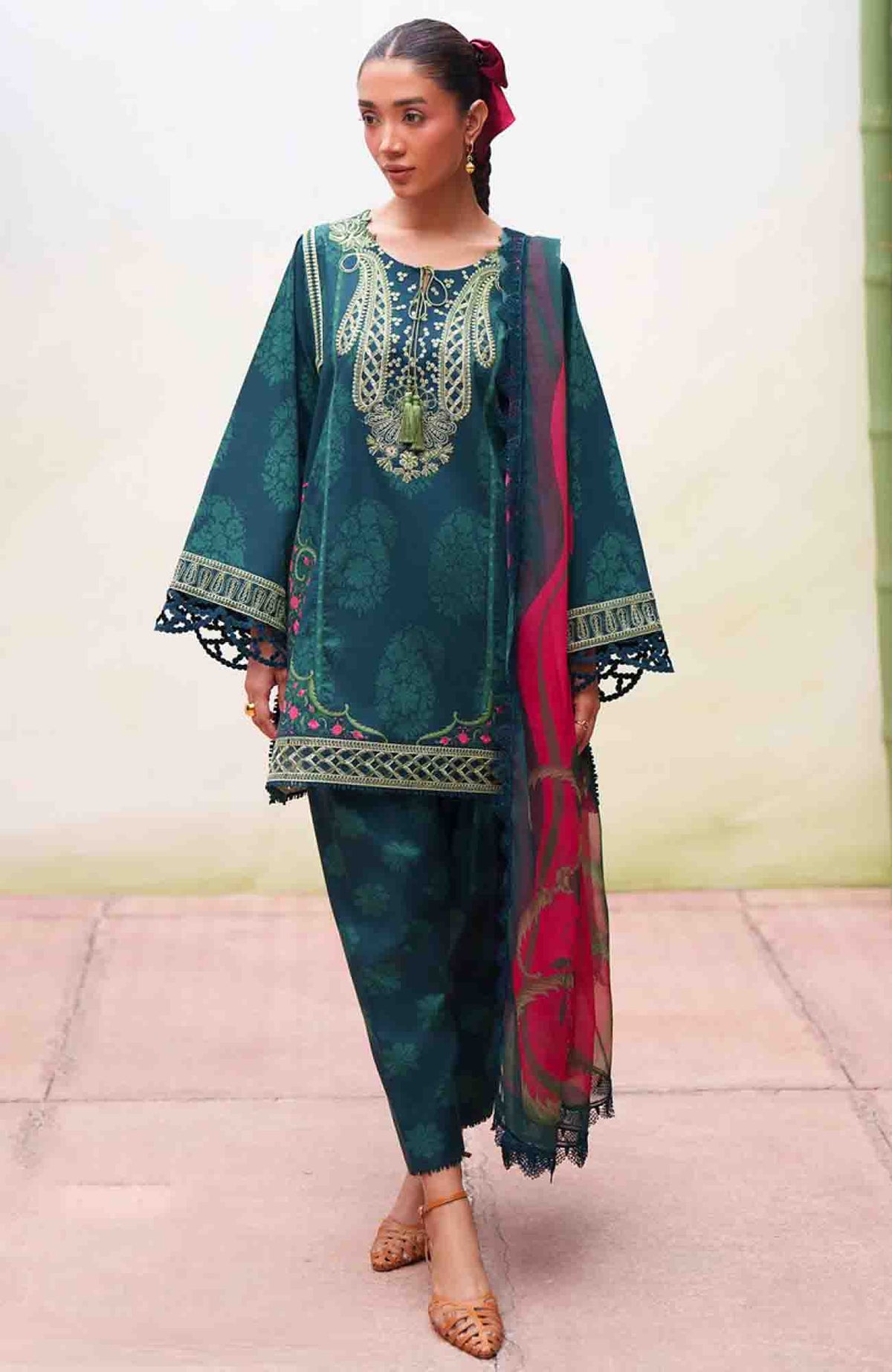 Laanem by Saira Rizwan Unstitched Lawn Embroidered 3 Piece Suit  - SRLMPRT-1B- Nayra-B  Summer Collection
