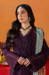 Nureh Bazar Unstitched Embroidered  Leather Peach With Woolen Shawal 3 Piece - NRBZLPW-288- Winter Collection