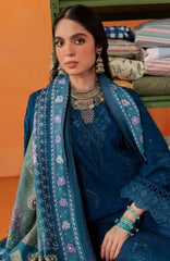 Nureh Bazar Unstitched Embroidered  Leather Peach With Woolen Shawal 3 Piece - NRBZLPW-291- Winter Collection