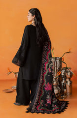 Nureh Bazar Unstitched Embroidered  Leather Peach With Woolen Shawal 3 Piece - NRBZLPW-293- Winter Collection
