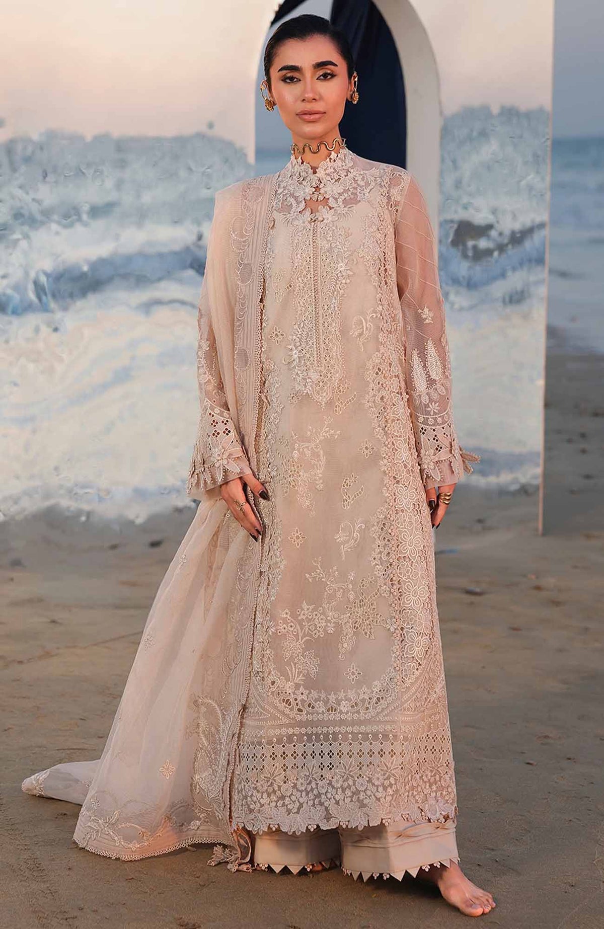 Sahil By Qalamkar Unstitched Lawn Embroidered 3 Piece Suit - QLMSL015 - Nehan - Summer Collection