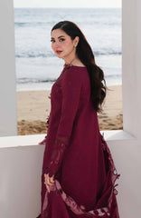 Sahil By Qalamkar Unstitched Lawn Embroidered 3 Piece Suit - QLMSL014 - Neelam - Summer Collection