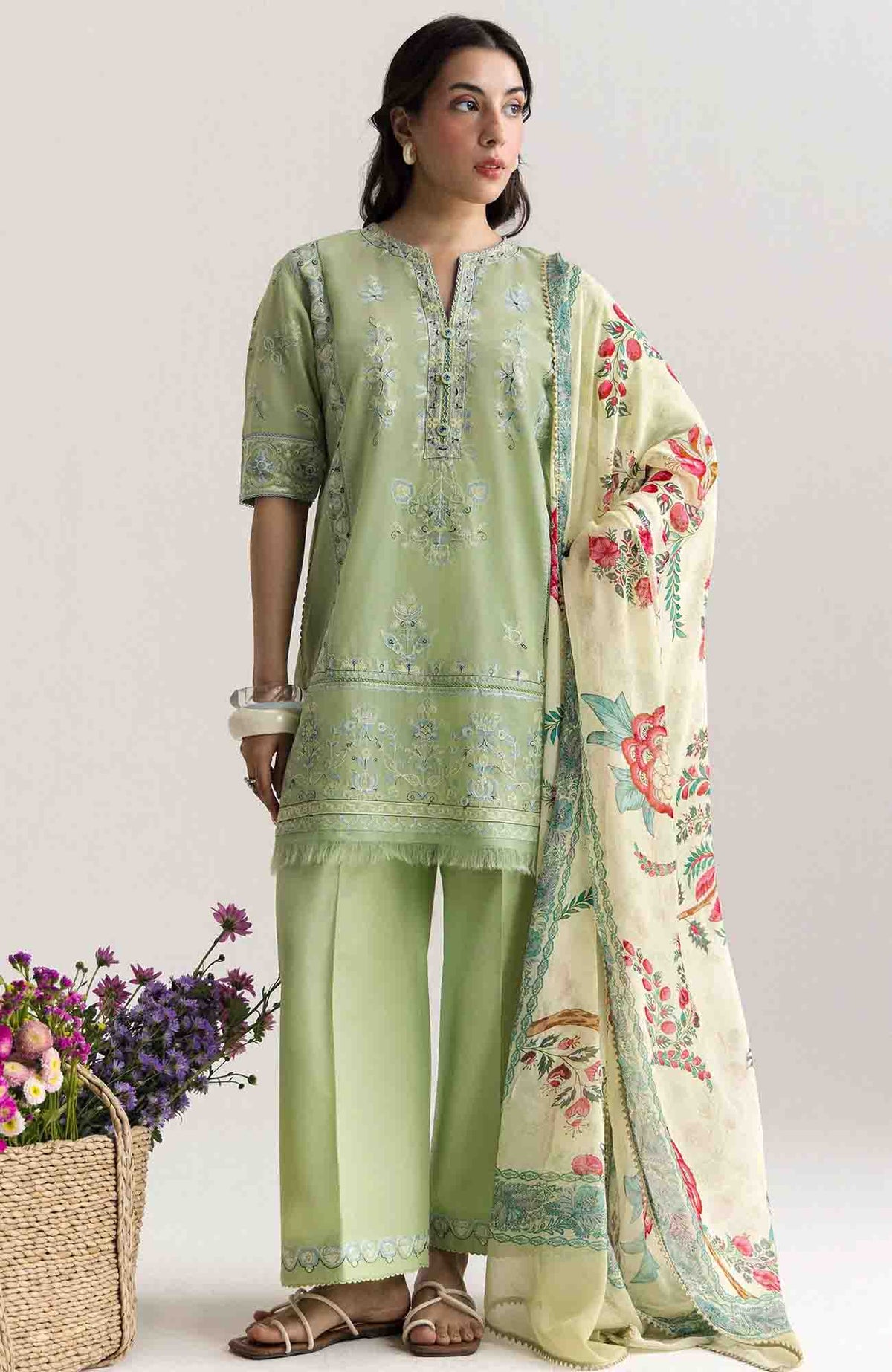 Coco Lawn Edit II by Zara Shahjahan Unstitched  Lawn Embroidered 3 Piece Suit -CCZSEDLII-5B - Noa- Summer Collection