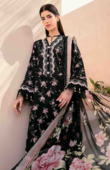 Mausummery Unstitched  Lawn Embroidered  Printed 3 Piece Suit Vol-1 MUSV1EPL-11 - Onyx - Summer Collection