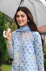 Eid Edit By Sardinia Unstitched Lawn Embroidered 3 Piece Suit -SRDEDL-05- Plam Breeze- Summer Collection