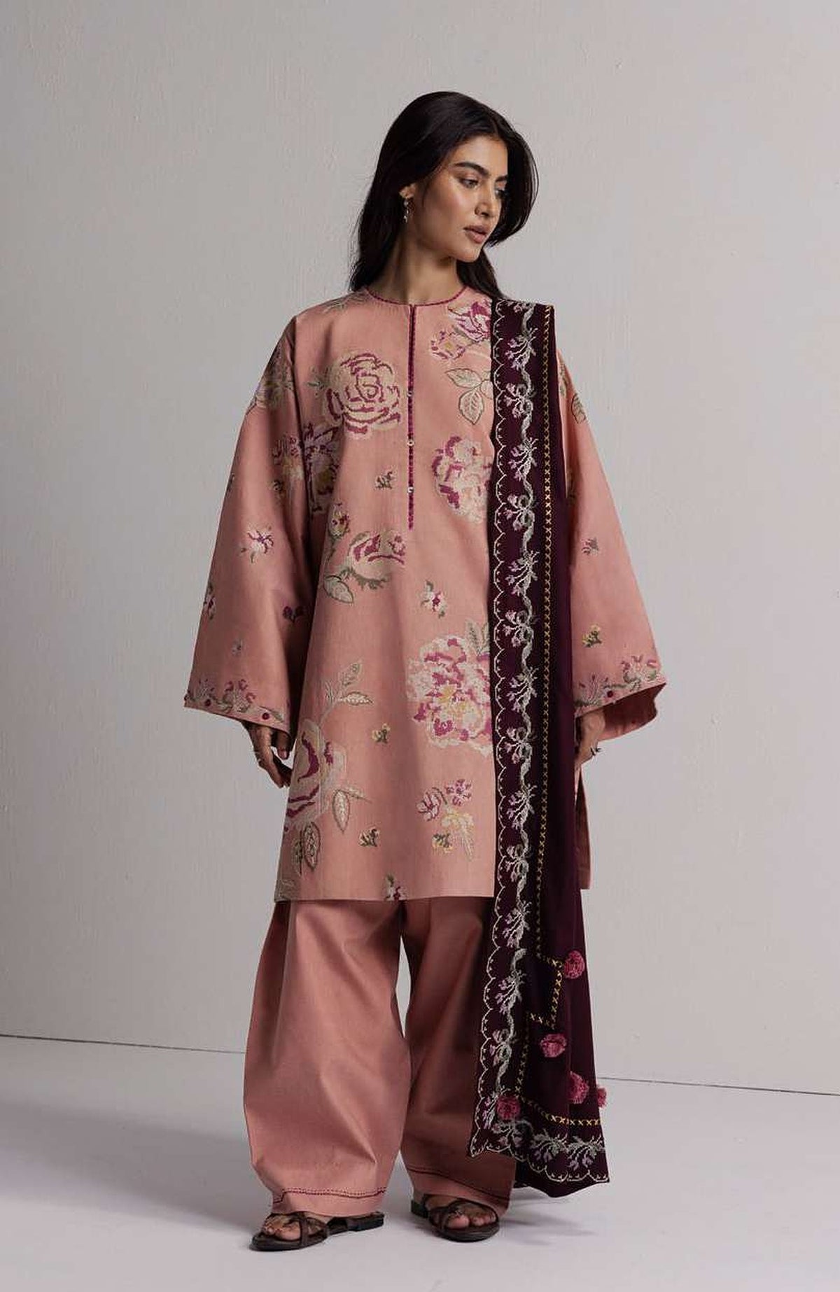 Coco  By Zara Shahjahan Unstitched Khaddar Embroidered 3 Piece Suit - CCZSKRDW-3A- RAKHSH- Winter Collection