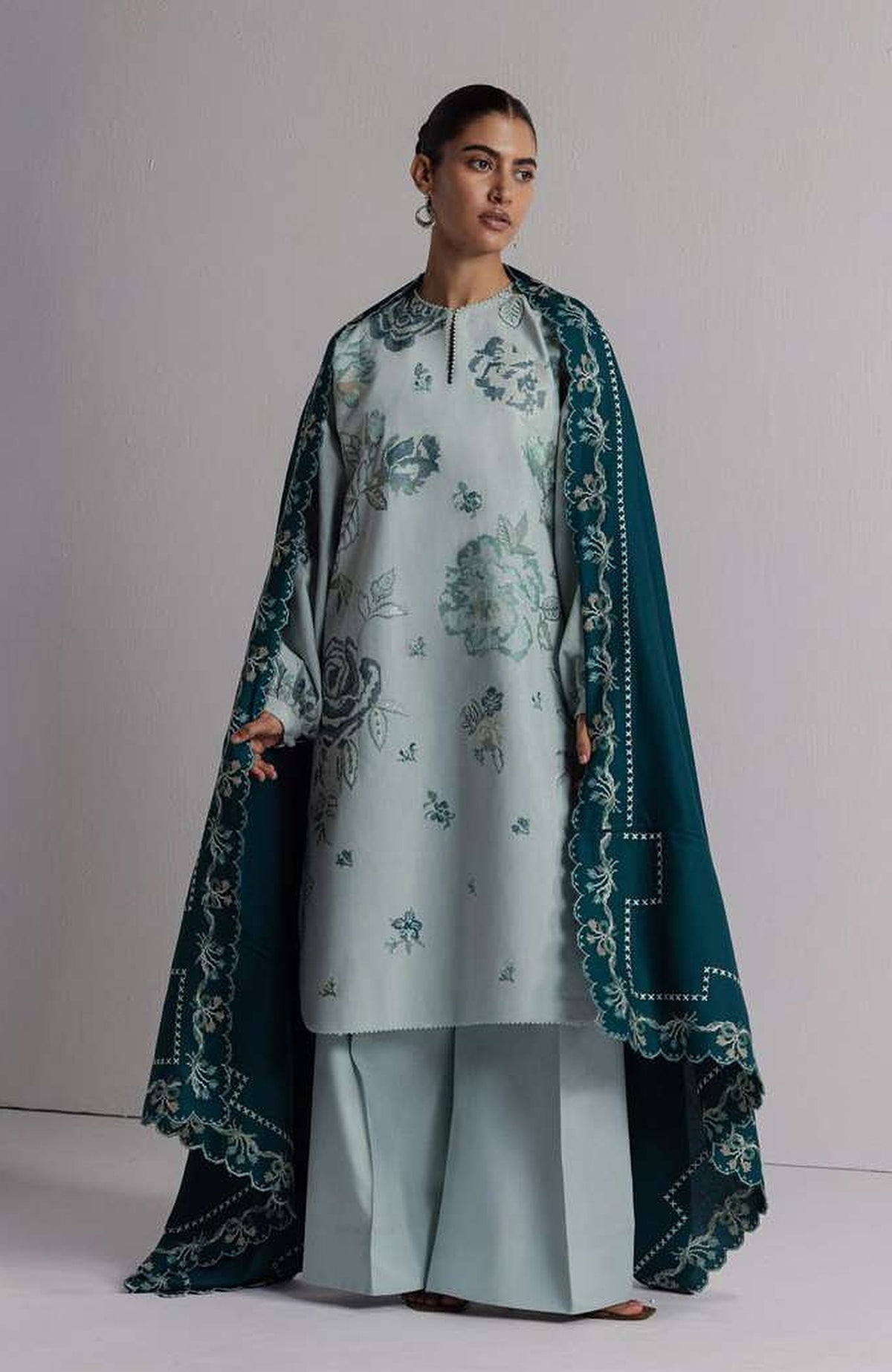 Coco  By Zara Shahjahan Unstitched Khaddar Embroidered 3 Piece Suit - CCZSKRDW-3B- RAKHSH- Winter Collection