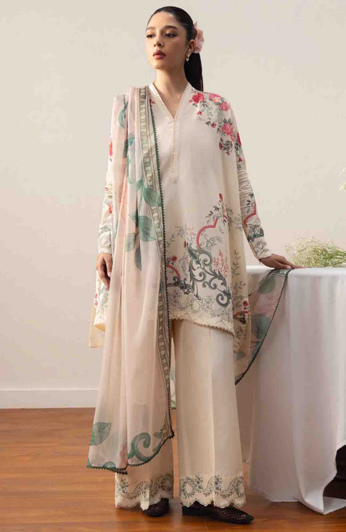 Coco Prints Drop-Two By Zara Shahjahan Unstitched Lawn Printed 3 Piece Suit - CCZSDIILP-9B- Rei- Summer Collection