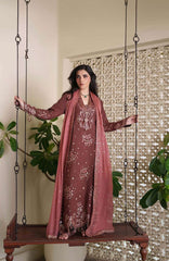 Mahenoor by Roheenaz Unstitched  Raw Silk Embroidered  3 Piece Suit - RHNMNRF01- Zarnish- Festive Collection