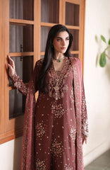 Mahenoor by Roheenaz Unstitched  Raw Silk Embroidered  3 Piece Suit - RHNMNRF01- Zarnish- Festive Collection
