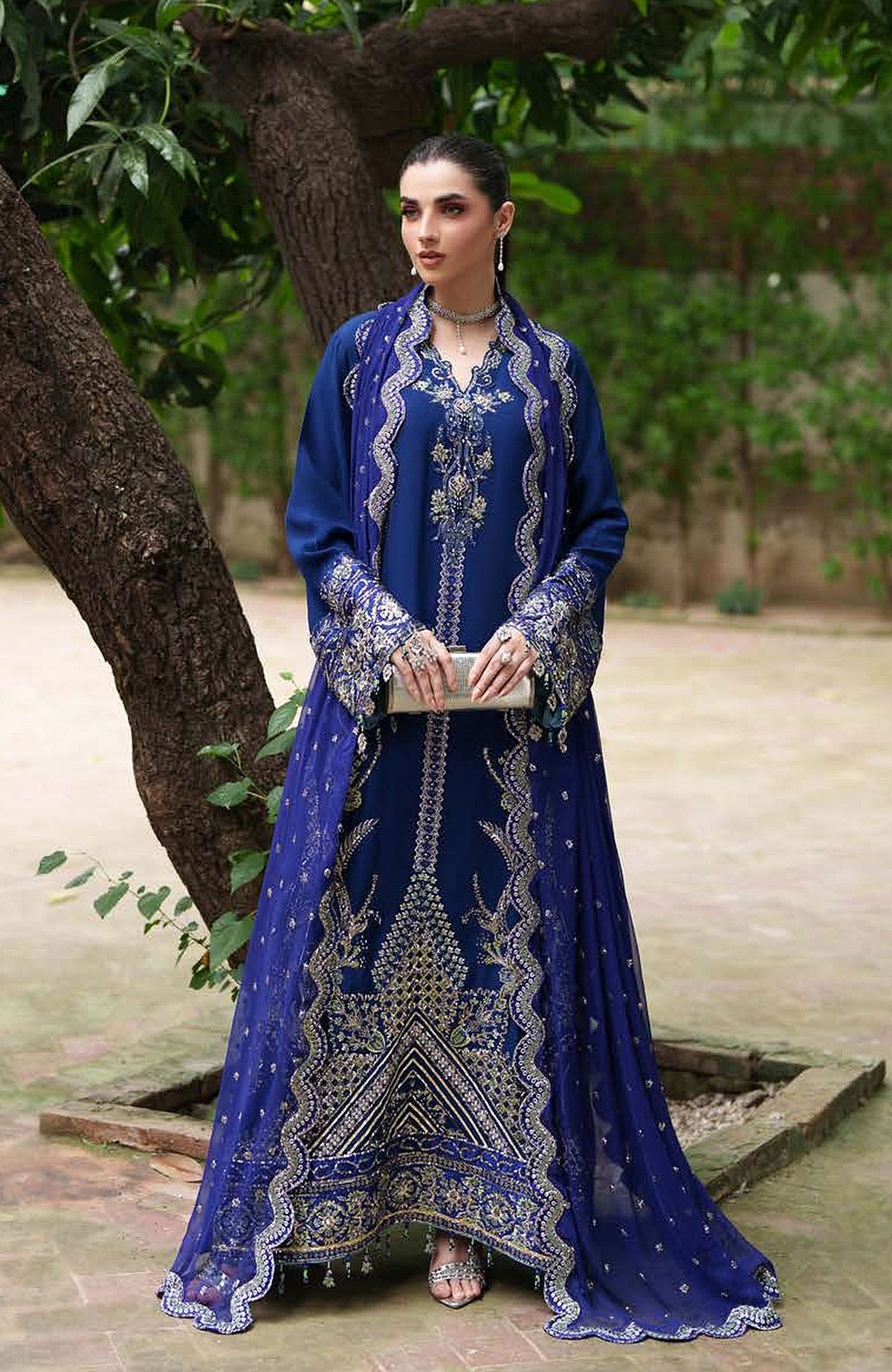 Mahenoor by Roheenaz Unstitched  Raw Silk Embroidered  3 Piece Suit - RHNMNRF05- HUSN ARA - Festive Collection
