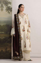 Coco  By Zara Shahjahan Unstitched Khaddar Embroidered 3 Piece Suit - CCZSKRDW-6A- SHIREEN- Winter Collection